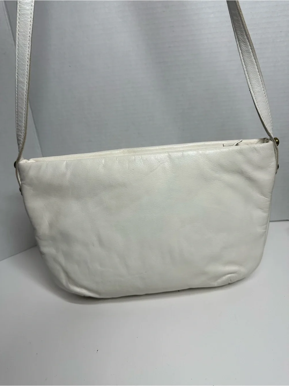 Etienne Aigner White Shoulder Bag with Gold Logo